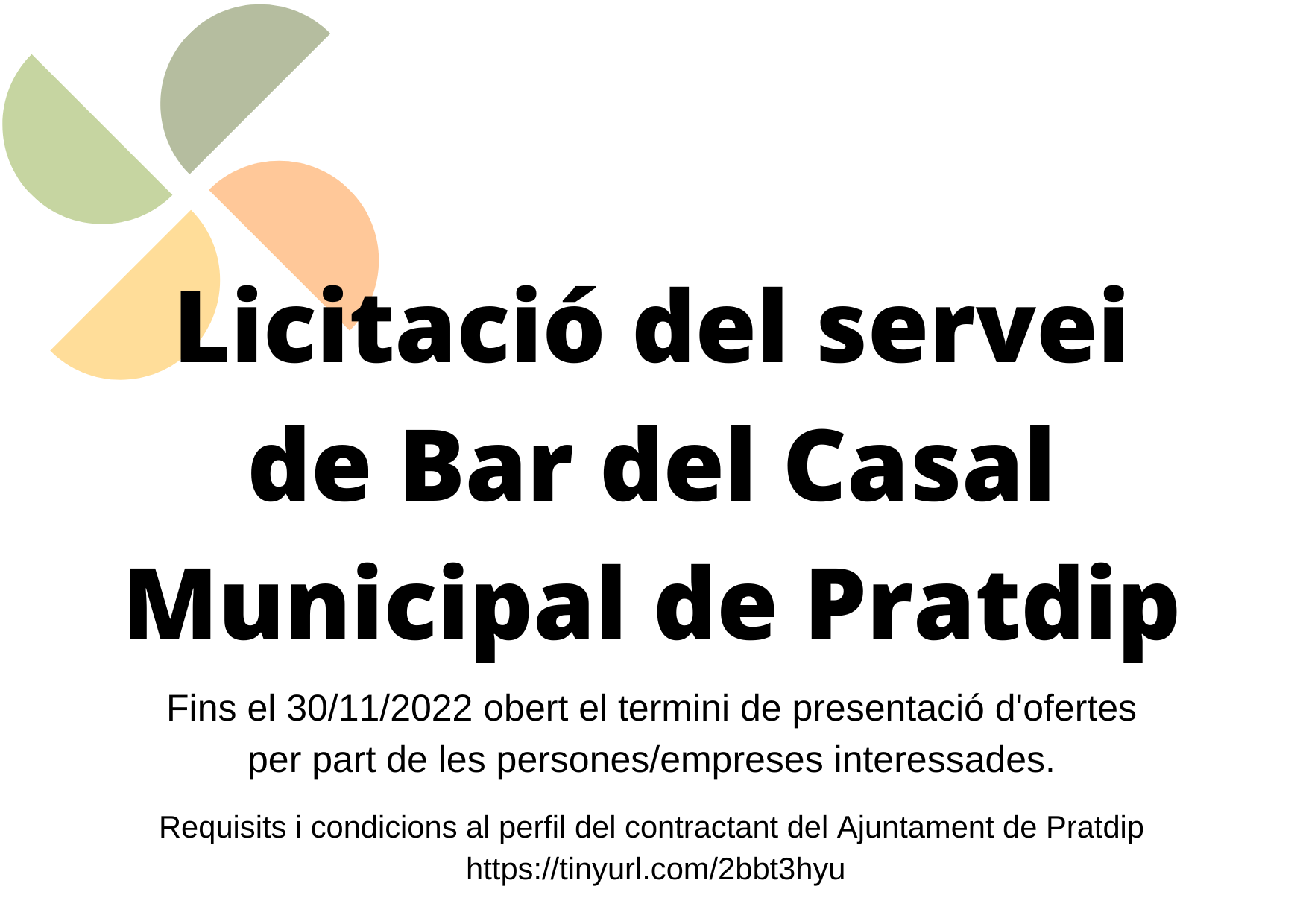 L'Ajuntament de Pratdip treu a licitació del servei de Bar del Casal Municipal